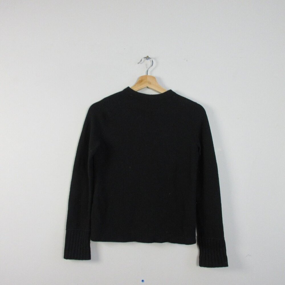 Club Monaco Merino Wool Crewneck Sweater Women S Black Pullover Knit Luxury 248